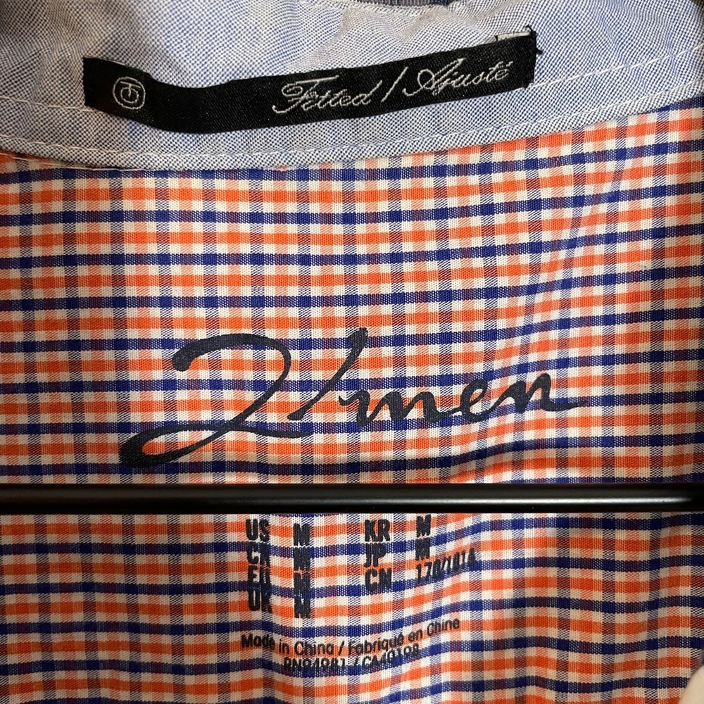 21Men Plaid Long Sleeve Button Down Shirt Mens Size Medium Flip Cuff Detail - Picture 2 of 9